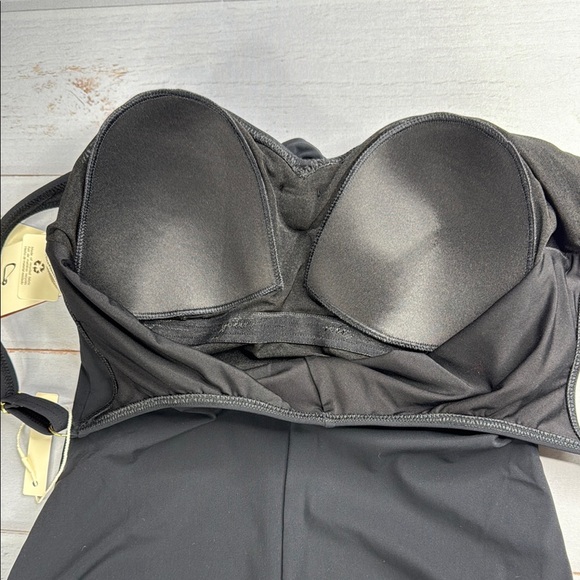 Gottex Black Rose Bud One Piece Adjustable Straps Swimsuit Size 12 - Picture 8 of 12